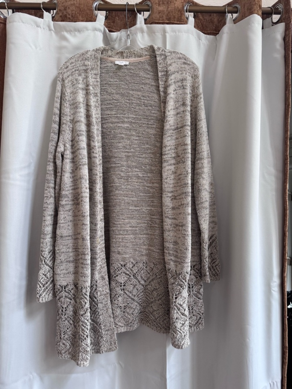 J. Jill - Open-Front Knit Cardigan Sweater - Taupe